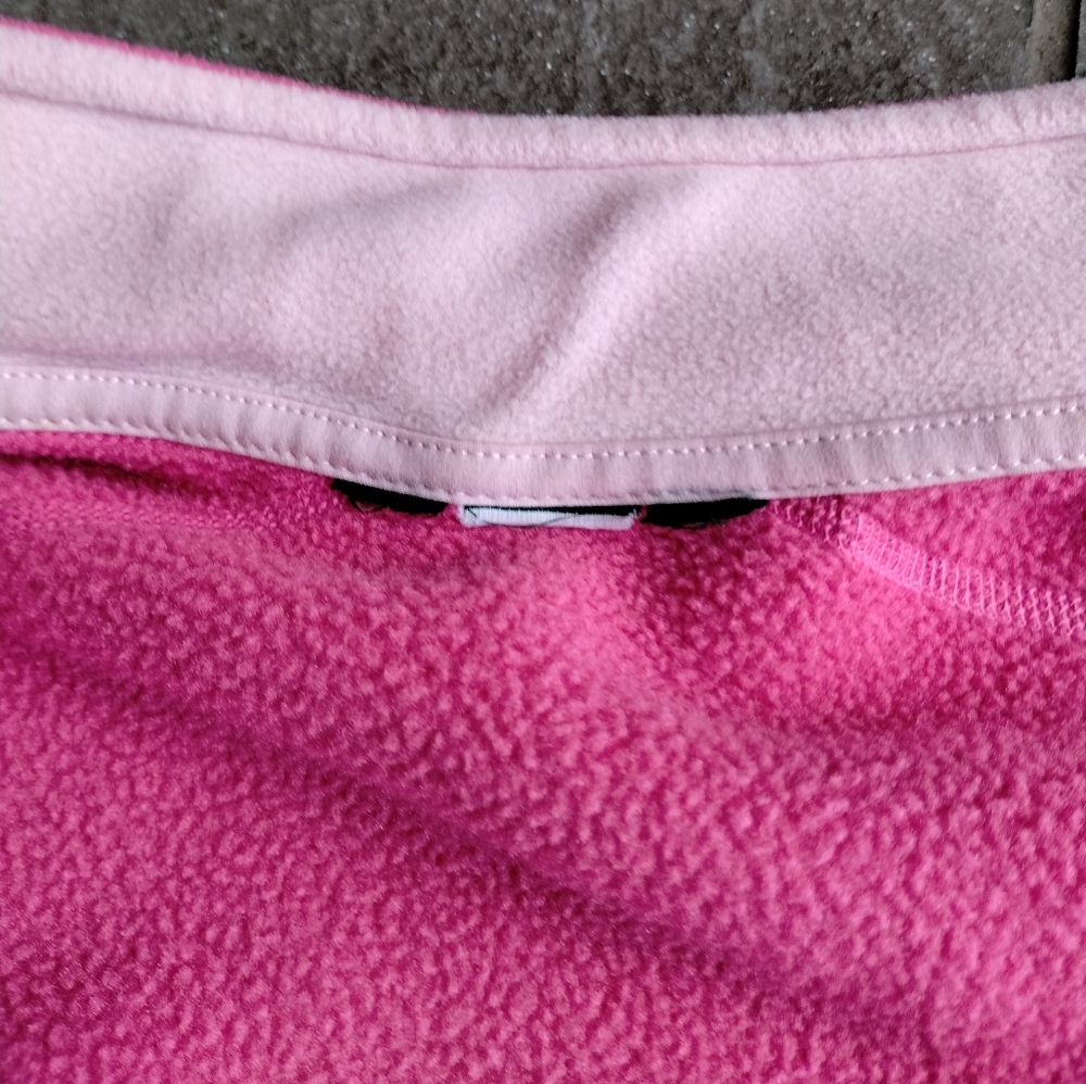 β’L.L. Bean Child Vest Bright Pink Fleece Full Zip Sleeveless Jackets No Size Tag - Picture 6 of 16
